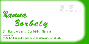 manna borbely business card
